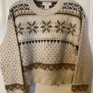 Jessica Simpson Cream and Brown Knit Sweater